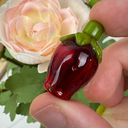 Handmade Strawberry Glass J Holder