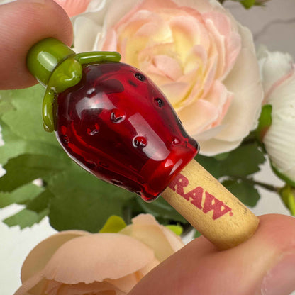 Handmade Strawberry Glass J Holder