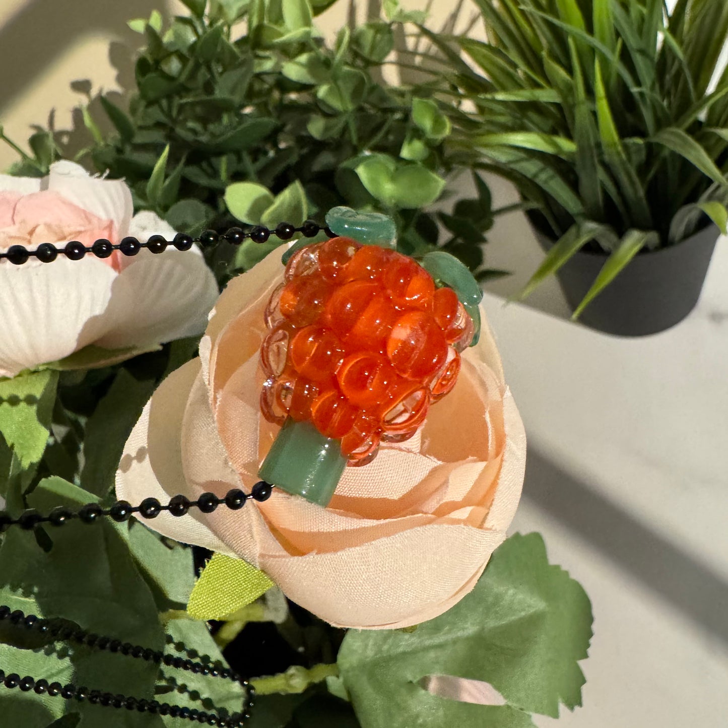 Handmade Cloudberry Glass Bead