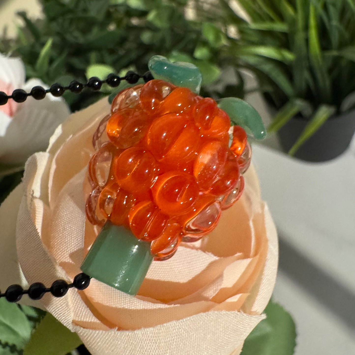 Handmade Cloudberry Glass Bead