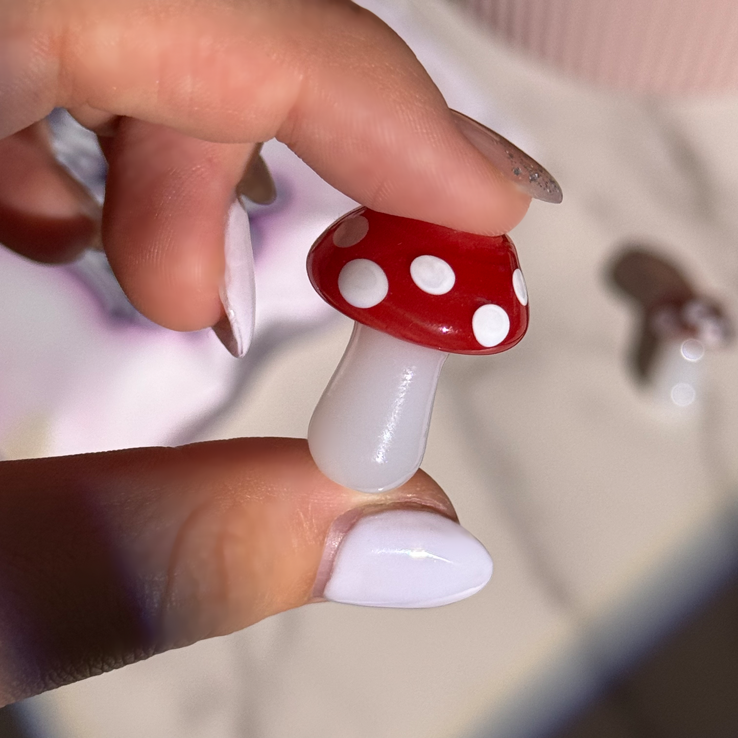 [NEW!] Handmade Mushroom Glass Bead