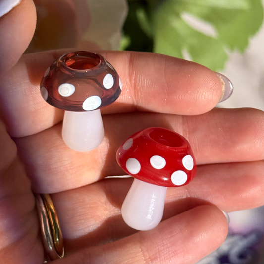 [NEW!] Handmade Mushroom Glass Bead