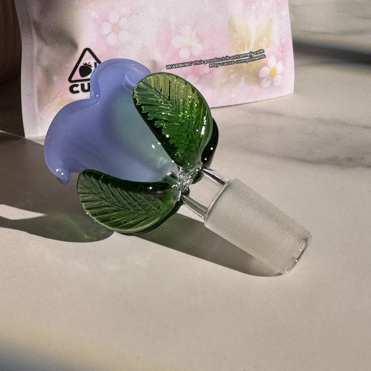 Blue flower glass bong bowl by BudBabes