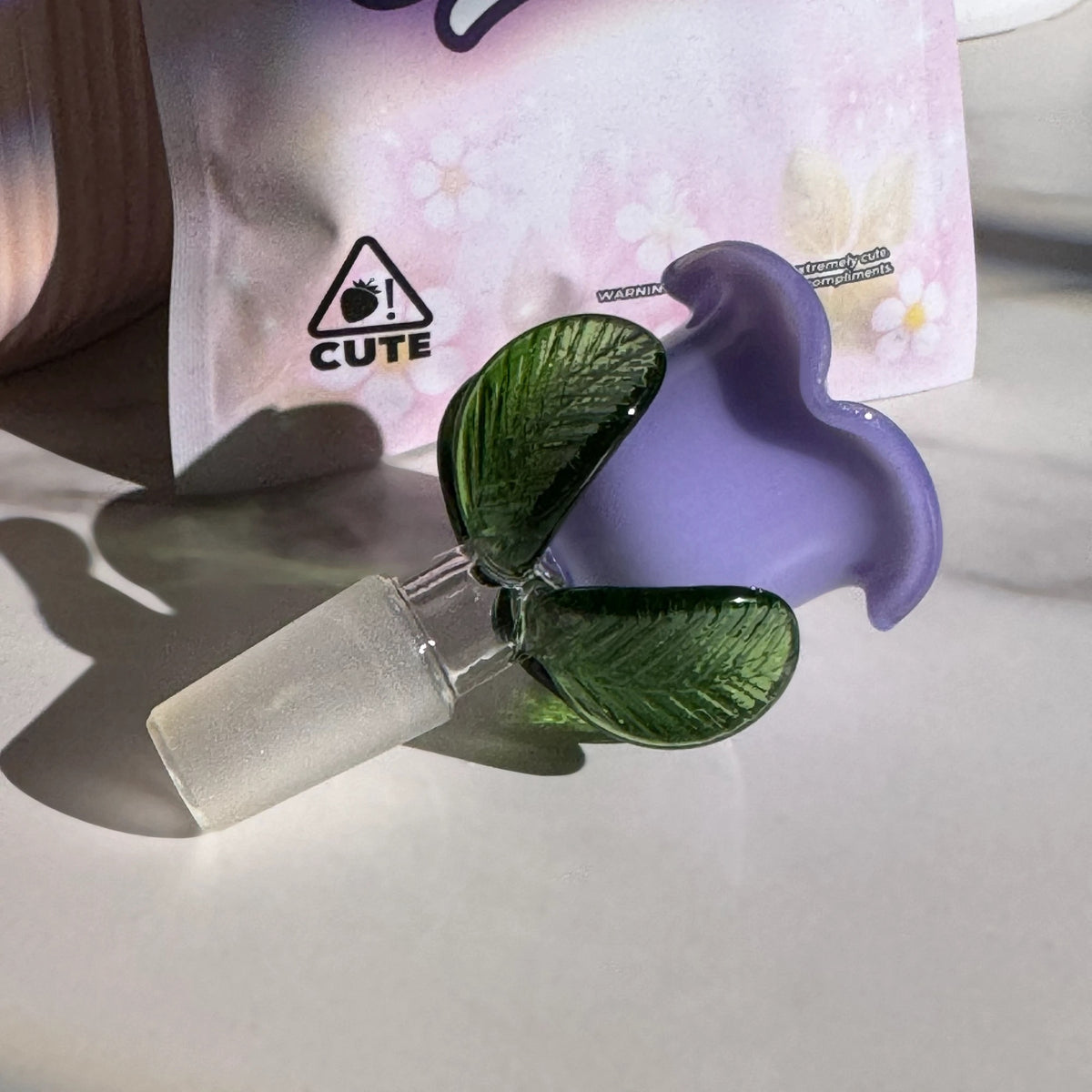 Purple flower glass bong bowl by BudBabes